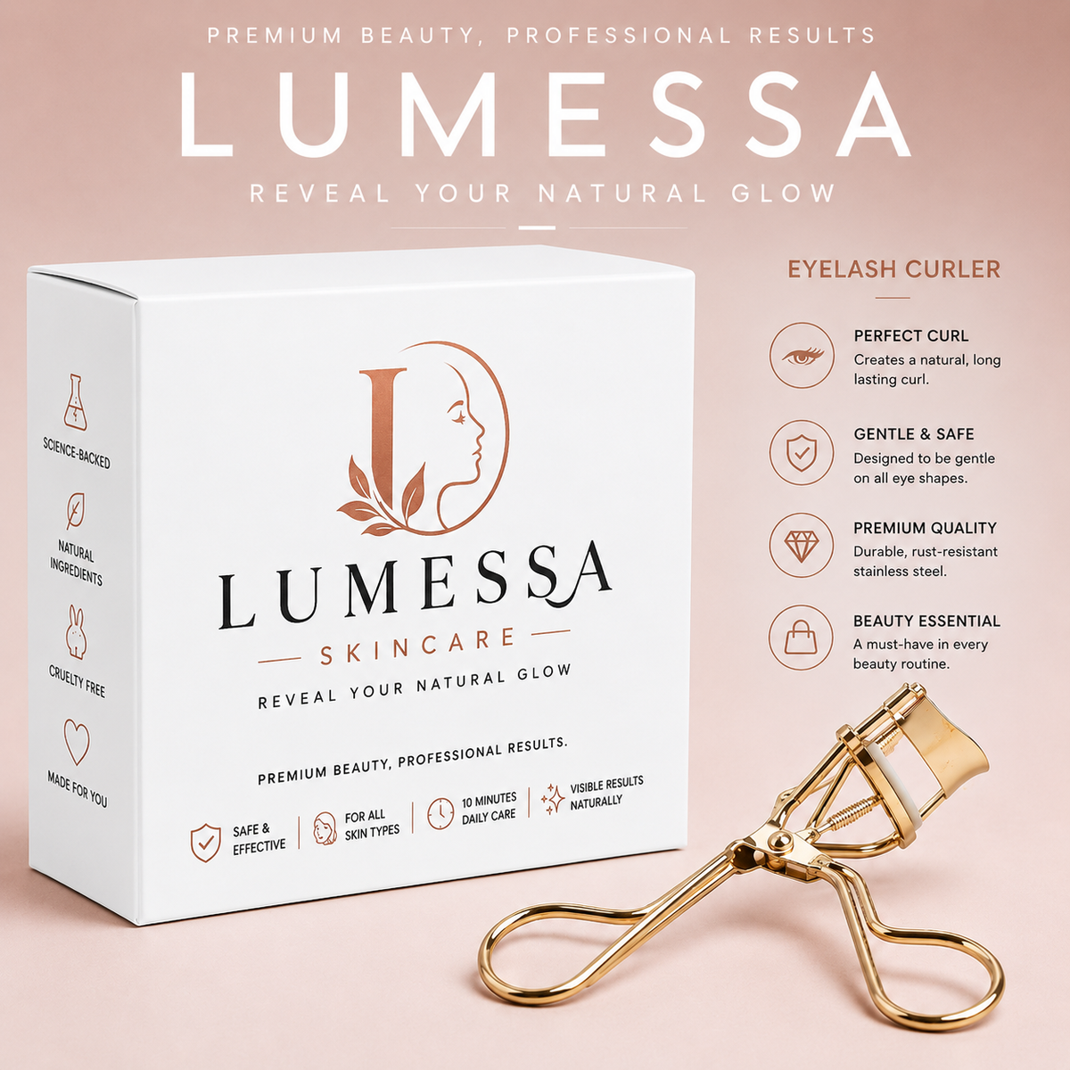 Lumessa ( Premium Steel Eyelash Curler )